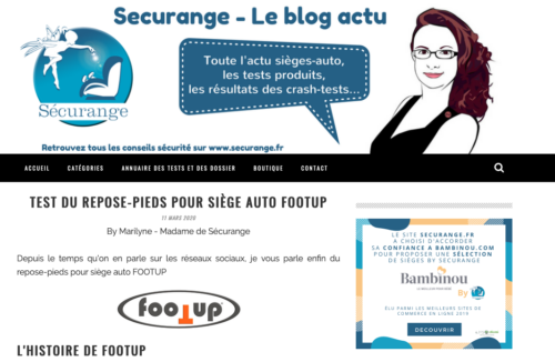 FootUp le repose-pieds pour siège auto Made In France - Sécurange